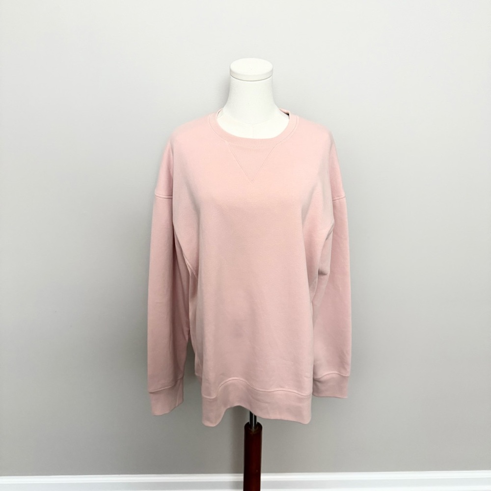 All In Motion Sweatshirt Cotton Fleece Crew Neck Mid Weight Lounge Athletic Pink